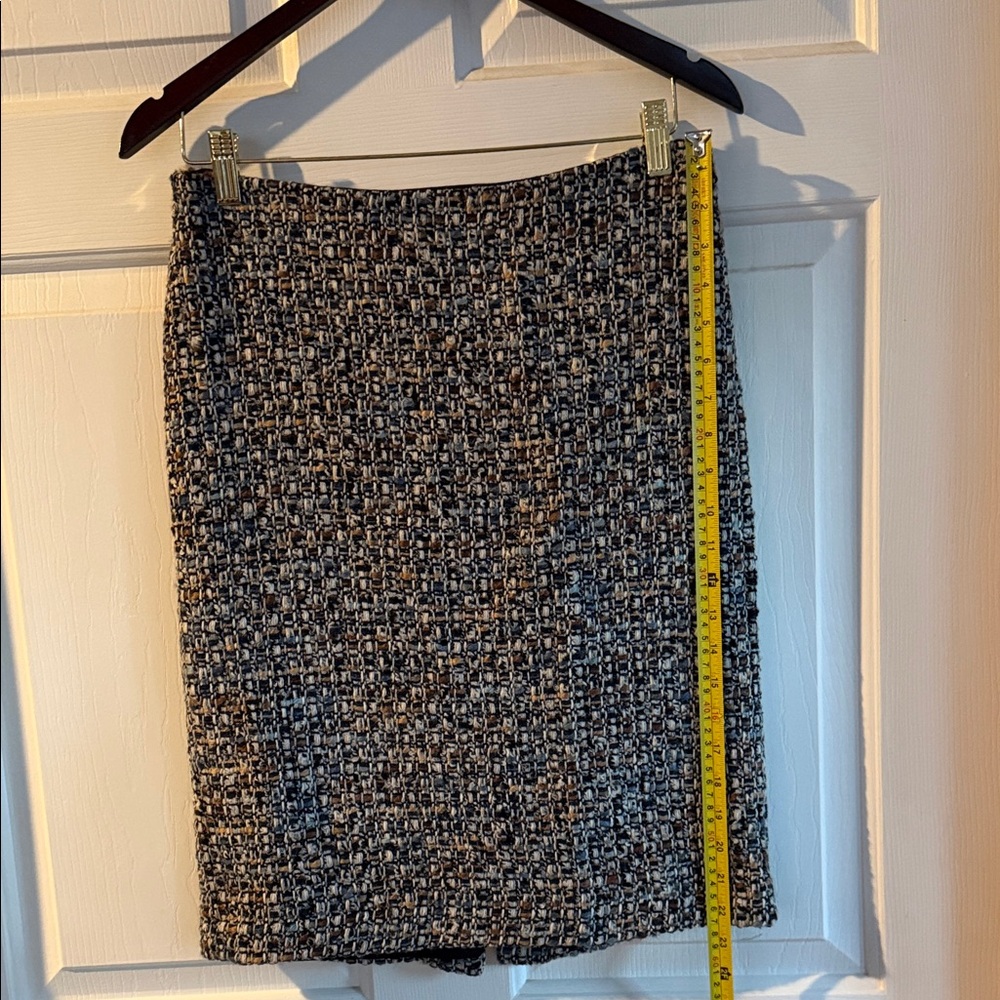 Talbots Blue, White and Brown Tweed Pencil Skirt - Picture 6 of 6